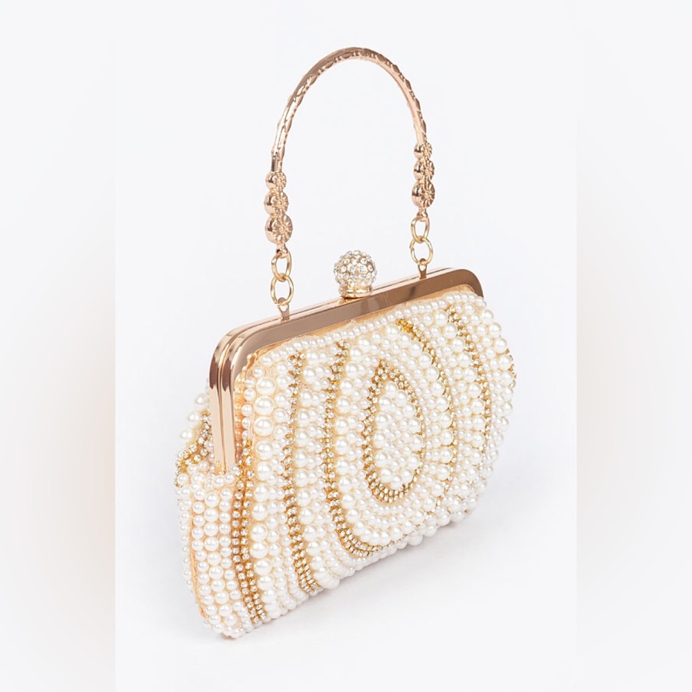 Freshwater Pearl Top Handle Evening Bag - Picture 2 of 4